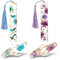 Lot de 4 marque-pages en résine de fleurs séchées porte-page de livre à fleurs transparentes faits à la main avec pompon mignon accessoires de livre cadeau pour les amateurs de lecture