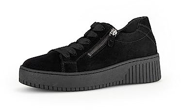 Gabor Damen Low-Top Sneaker, Frauen Halbschuhe,Wechselfußbett,Best Fitting,Sportschuhe,Freizeitschuhe,schwarz (schwarz),38 EU / 5 UK