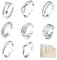 Bague Orteil pour Femmes,Lot de 8,Bagues de pied,Filles Argent Simple Réglable Knuckle Ring Lot,Ouverture,Anneau Peut Aussi Être Anneau de Pied