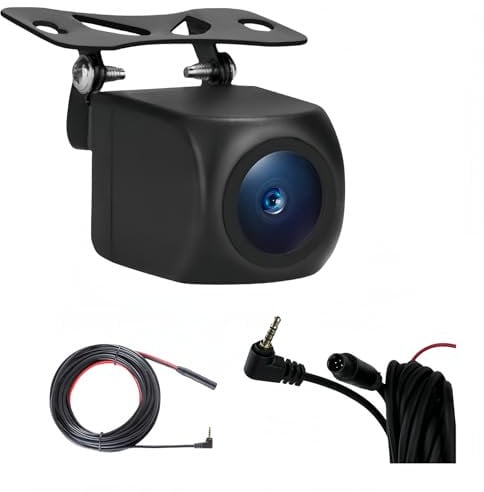 Epronic 4 Pin Car Backup Camera for Carplay Screen Only Support AHD1080P and 720P, 4 Pin to 2.5mm Jack Reversing Camera Portable Car Stereo Front/Rear View Camera 23 Ft Male Plug