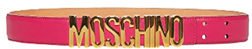 Moschino Gürtel couture fuxia matt logo gold groß tg 40, fuchsia, 34