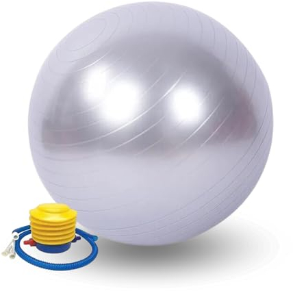 MAGIC SELECT Balle de Yoga 45 cm. Ballon Pilates Antidérapant. Ballon d'Entraînement, Fitness, Équilibre, Sport. Balle en PVC pour la Relax ation, Les Maux de Dos. Anti-Explosion. Gonfleur Inclus