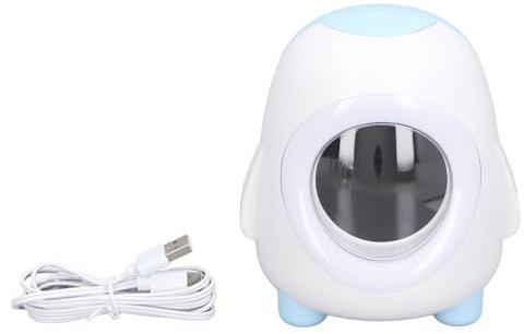 Riuulity Kinderwecker mit Nachtlicht und Sanfter Musik, Cartoon-Pinguin-Form, Klares Display, Ideal für Zeittraining