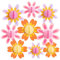 EASY JOY 9 Stück Gänseblümchen Geburtstag Party Dekorationen Groovy Party Dekorationen Blumen Papier Fächer Wabenbälle Deko für Hochzeit Geburtstag Tischdeko Baby Shower Blumenwaben