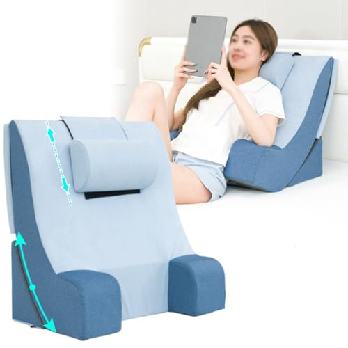 keilkissen bett keilkissen bett kopfteil Verstellbares Neigungskissen mit Armloch, orthopädisches Bettkeilkissen-Set nach Operationen für ältere Menschen/Fernsehen/Rückenschmerzen, Anti-Reflux-Rampenm