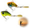 BQRKOTM 2 Stück Spinner Pailletten Hartköder, Spinmad 14 G Bearing Swivel Mit Blood Slot Hook, Posen Angeln Forelle, Köder Gummifisch, Für Angelbegeisterte Und Professionelle Angler (Gelb Und Gold)