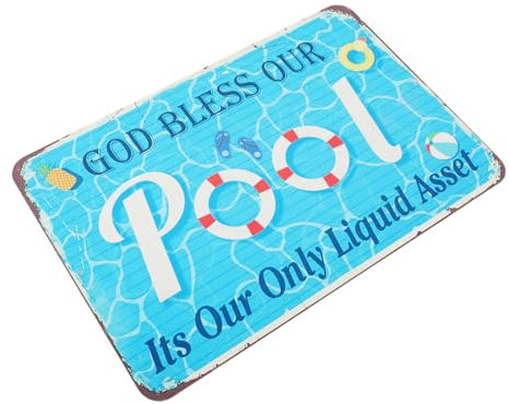 OFFSCH Pool-slogan-schild Aus Metall Für Draußen Wanddeko Schwimmbad-schild- Dekoratives Ornament Für Poolbereich
