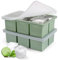 Ice Cube Tray with Lid, 2 Pack Silicone Large Ice Cube Moulds for Whiskey, Easy Release Ice Trays BPA Free, 2 Inch Big Ice Cube Tray for Freezer 【Green】