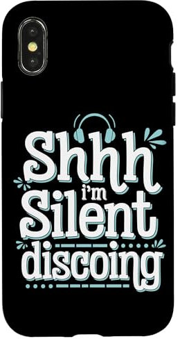 Carcasa para iPhone X/XS Silent Disco Party Auriculares inalámbricos Dance Vibes Tee