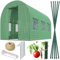 Plonos Serre Tunnel avec Cadre en Acier - avec Support pour Plantes - 2 x 3,5 x 2 m - 7 m² - Vert