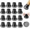 BKXCHA Protection Pied de Chaise Silicone, Protege Pieds de Chaise Noir 16 pcs avec Feutre épaissi Tampon Chaise Ronde, Patins pour Chaises Réduire Les Rayures et Bruit, Embout Pied de Chaise 14-18mm