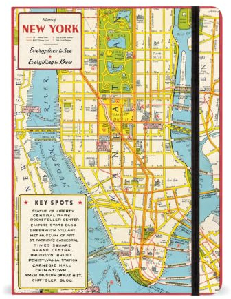 Cavallini Papers & Co. Notebook New York City Map 144 Pages Featuring Classic Cream Lined Paper Stock, 6 x 8