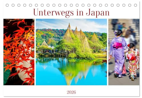 Unterwegs in Japan (Tischkalender 2026 DIN A5 quer), CALVENDO Monatskalender: Fotoreise durch die größte Insel Japans - Honshu. (CALVENDO Orte)