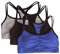 Fruit of the Loom Women's Spaghetti Strap Cotton Pull Over 3 Pack Sports Bra in Fashion Colors, Opaque, Grey Heather/Navy Heather/Black, 38 (Pack of 3)