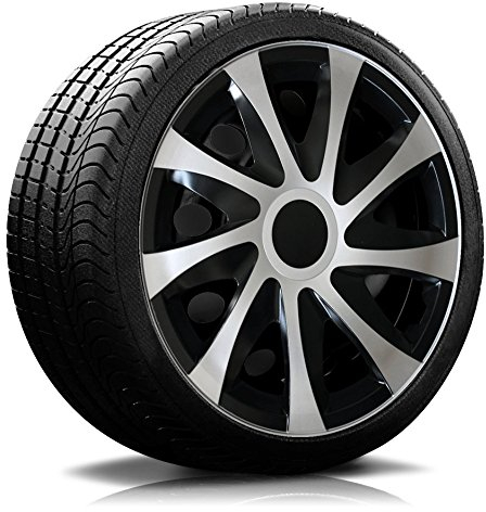 15 Zoll RKK04 Multi-Color Line (Schwarz-Silber) Radkappen/Radzierblenden 4 Stück