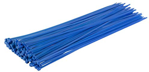 Gocableties - Fascette Plastica Blu - 370 mm x 4,8 mm - 100 Pezzi - Fascette Lunghe Colorate