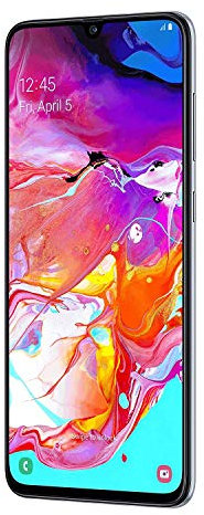 Samsung Galaxy A70 Smartphone, Display 6.7 Super AMOLED, 128 GB Espandibili, RAM 6 GB, Batteria 4500 mAh, 4G, Dual Sim, Android 9 Pie, [Versione Italiana], White
