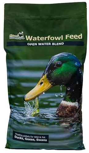 Natural Waterscapes Waterfowl Feed 20 lb Bag | Floating Pellets for Duck, Swan, Goose | for Wild and Pet Ducks
