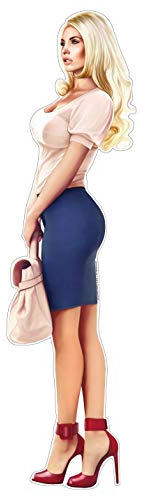 Aufkleber klassisches Pinup Girl in eleganter Pose Autoaufkleber Sticker