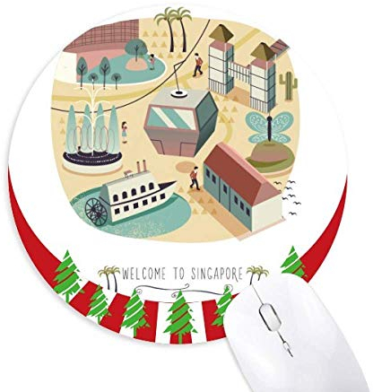 Singapur Theme Park Cable Car Round Rubber Maus Pad Weihnachtsdekoration