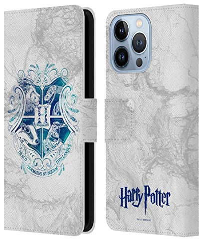 Head Case Designs Officially Licensed Harry Potter Hogwarts Aguamenti Deathly Hallows IX Leather Wallet Case Compatible With Apple iPhone 13 Pro