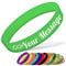 Bracelet en Silicone Personnalisable Bracelet en Caoutchouc Femme Homme Enfant pour Les Événements Festival de Collecte de Fonds,160mm Longueur,Vert