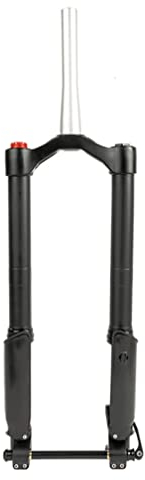 QHY 24/26 Inch 5.0 Tires Snow Bike Downhill Air Suspension Fork BMX E-Bike Fork Mountain 150 * 15mm Axle Disc Brake MTB Bicycle Fork HL 2900g (Color : Black)
