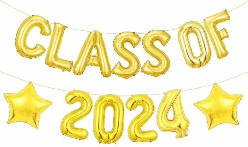 Dusenly Luftballons der Klasse 2022 mit Goldstern Folienballons für 2022 High School College Abschlussfeier Party Dekorationen