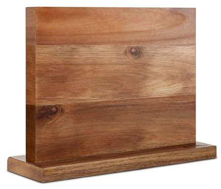 Modern Innovations Magnetic Knife Block, Double-Sided Magnet Knife Holder Stand, with Strong Enhanced Magnets, Kitchen Counter Organization Storage Rack, Wood Stand, Utensil Holders