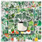 LYunMu 100pcs Green Botanical Plant Stickers for Laptop, Computer, Phone Case, Water Bottle, Skateboard, Scrapbook (Green, Waterproof, Matte, Reusable, Round, Outdoor, All Seasons)