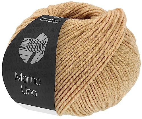 LANA GROSSA Merino Uno | Klassische Merinowolle mit Superwash-Ausrüstung | Handstrickgarn aus 100% Schurwolle (Merino) | 50g Wolle zum Stricken & Häkeln | 125m Garn FB63