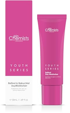skinChemists Retinol Bakuchiol Anti Aging Day Moisturizer | Anti Aging Hautpflege Gesicht Feuchtigkeitscreme mit Allantoin, Retinol und Bakuchiol | Reduziert Zeichen des Alterns |