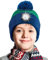 Deilin Geburtstag Geschenke Kinder, Bommelmütze mit Led Licht Kinder USB Wiederaufladbare Winterwärmer Strickmütze mit Stirnlampe für Mädchen Jungen, Halloween Weihnachten Geschenke, Grün + Blau