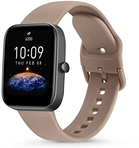 Vancle für Amazfit Bip U Pro Armband/Bip 3 Pro/Bip 3/Bip S/Bip S Lite/Bip U/Bip/Bip Lite für Damen Herren,Silikon 20mm Sport Ersatzarmbänder Uhrenarmband für Amazfit Bip 3 Pro(Milchtee)