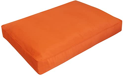 Herlag Palettenkissen Valeria Sitzkissen 120x80x20cm | Loungekissen Waschbarer Bezug | Palettenauflage Öko Tex 100 Zertifiziert | Kissen für Palettengestelle mit Mehrkammer-System | Orange