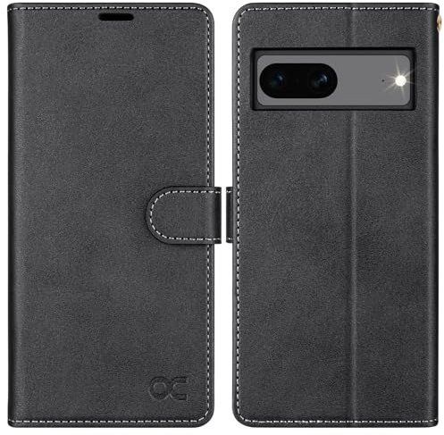 OCASE Coque Google Pixel 8 Antichoc TPU Housse Cuir PU Portefeuille Etui [RFID Blocage] [Fentes pour Cartes] [Béquille] (6,3 Pouces) - Gris Graphite