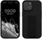kwmobile Handyhülle kompatibel mit iPhone 15 - Hülle mit Fingerhalter und Standfunktion - Silikon Case Handy Cover in Schwarz