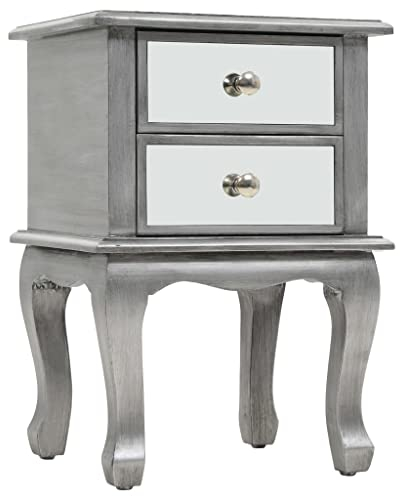 ZQQLVOO Nachtkästchen Beistelltisch Set Telefontisch Verspiegelter Nachttisch aus MDF und Glas 34,5x30x50 cm