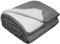 LYHome Merino Decke Wolldecke - Reisedecke Picknickdecke Campingdecke, Militär Kuscheldecke Tagesdecke, Flauschig Schafwolldecke Sofadecke Blanket Outdoor Wohndecke (150x215 cm | Hellgrau - Grau)