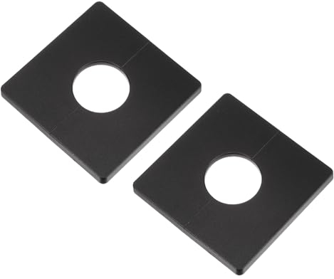 sourcing map 2 Stück Wand-Split-Flansch, ABS Quadratische Selbstklebende Rosettenplatte mit 33mm/1,3 Zoll Durchmesser Loch, Wasserrohrabdeckung für Wasserhahn-Dekoration, Schwarz