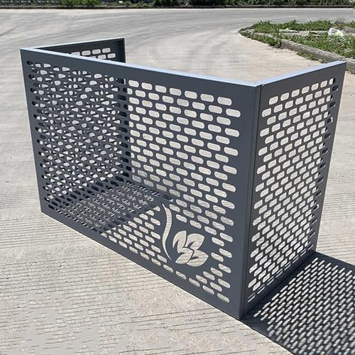 Snaweo Klimaanlage Sichtschutzzäune, Außenabdeckung der Klimaanlage Aus Aluminium, Ac-abdeckungen for den Außenbereich Blumenstand, Mülleimer Gehäuse Geräuschreduzierung (Color : Black Flat A, Size