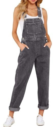 Vetinee Combinaison Ample Salopette Femme Jean Gris Galet Taille Small Convient aux tailles 34 à 36 de l'EU