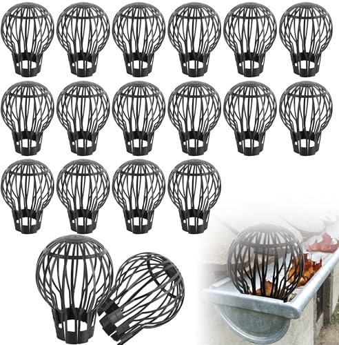 YKUKIZEE 6PCS Gutter Guards Roof Gutter Downpipe Leaf Guard Filters | Plastic, Flexible, Black, Drain Pipe Cover, for Moss Leaves Muck Mud Debris
