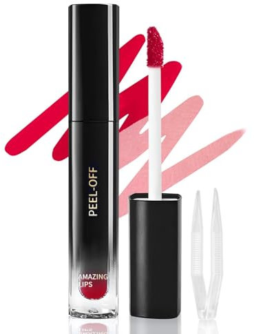 Prreal Peel off Lip Stain and Lip Liner, Tattoo Color Lip Tint, Long Wear, Waterproof Lip Tint Stain with Tweezers, Lip Stain Peel off with Matte Finish Lip Makeup(01 Light Pink)