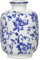 Arborus Blau und Weiß Porzellan Vase 18,5 cm Keramik Vase Rustikale Blumenvase Blaugraues Porzellan für Blumen Pampasgras Rosen Hortensie Lavendel Landhausstil Skandinavische Deko im Zimmer Hotel