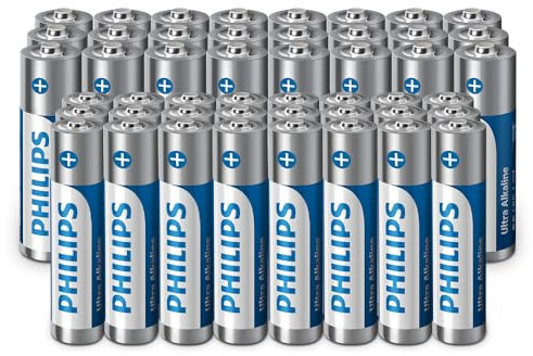 Philips Ultra AA/AAA Alkaline Batteries Combo - Multi-Use for Various Devices, Pack of 48