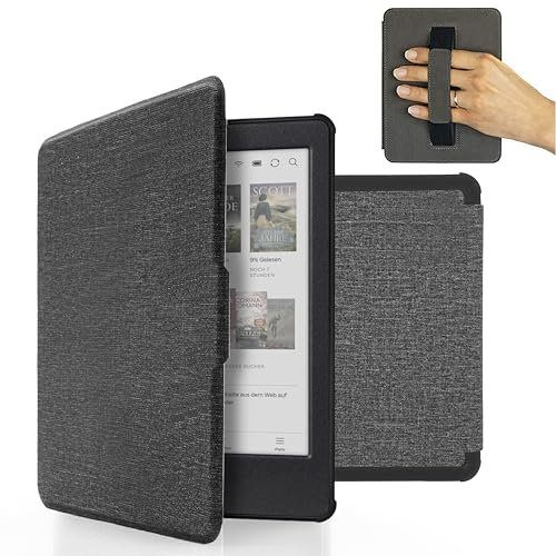 MyGadget Custodia per Kobo Clara Colour 2024 | Clara 2E 2022 - Cover con Funzione Sonno | Sveglia automatica Integrata Grigio Chiaro