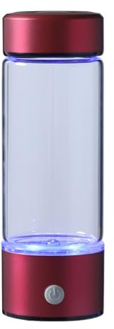 gegeweeret 420ml Wasserflasche mit Blaues LED-Licht,tragbare Wasserstoff Wasser Ionisator Maschine, SPE-Elektrolyse-Technologie,Wasserstoff-Sauerstoff-Trennung (Rosenrot)