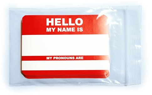 Günstige Namenschilder mit Pronomen! HELLO my name is... My pronouns are... Stickerpack 10,5 x 7,4cm Aufkleber