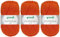3x50 Gramm Gründl Lisa Premium Uni aus 100% Polyacryl inkl. Anleitung für Meerschwein (11 Orange)